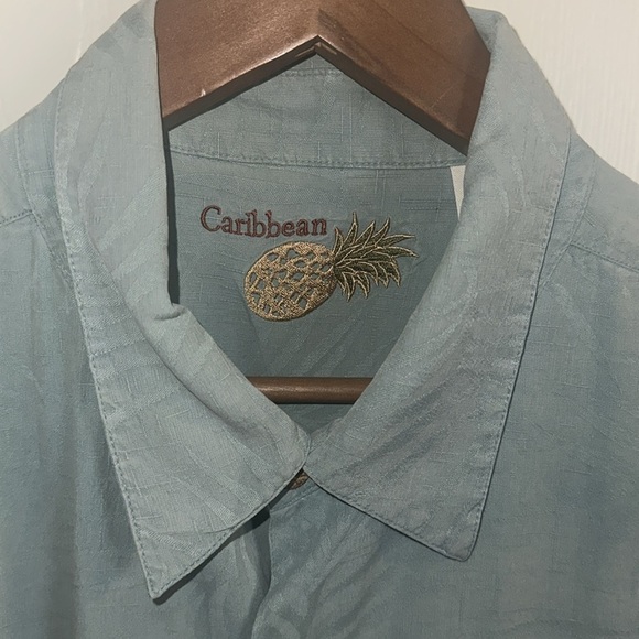 Caribbean men’s silk short sleeve shirt size XL - Picture 2 of 5